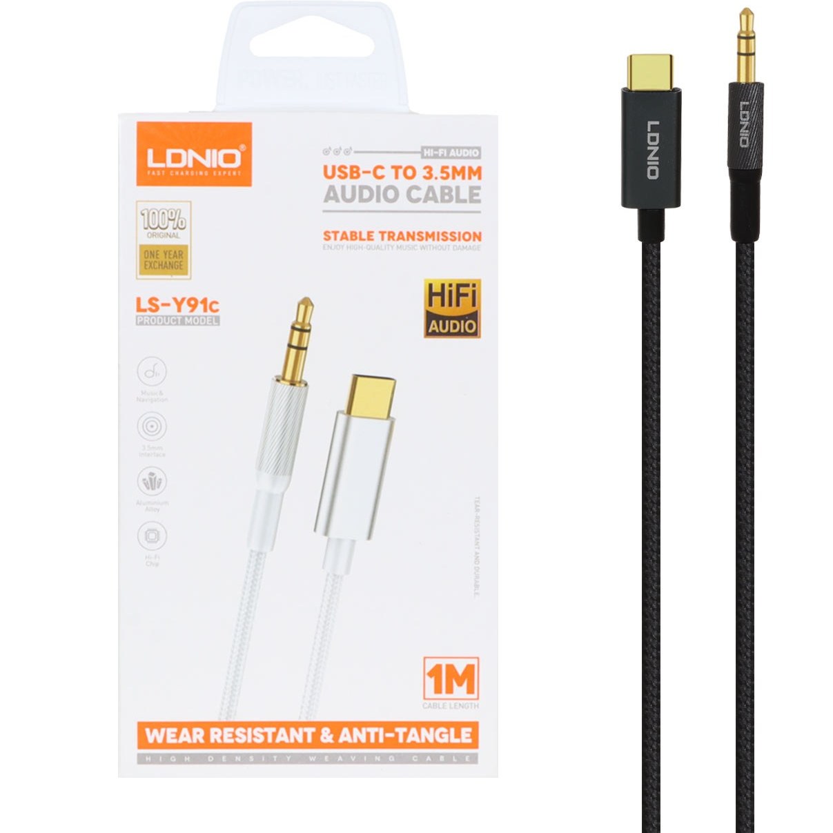 کابل AUX تایپ سی به جک3.5 میل مدل LS-Y91c2