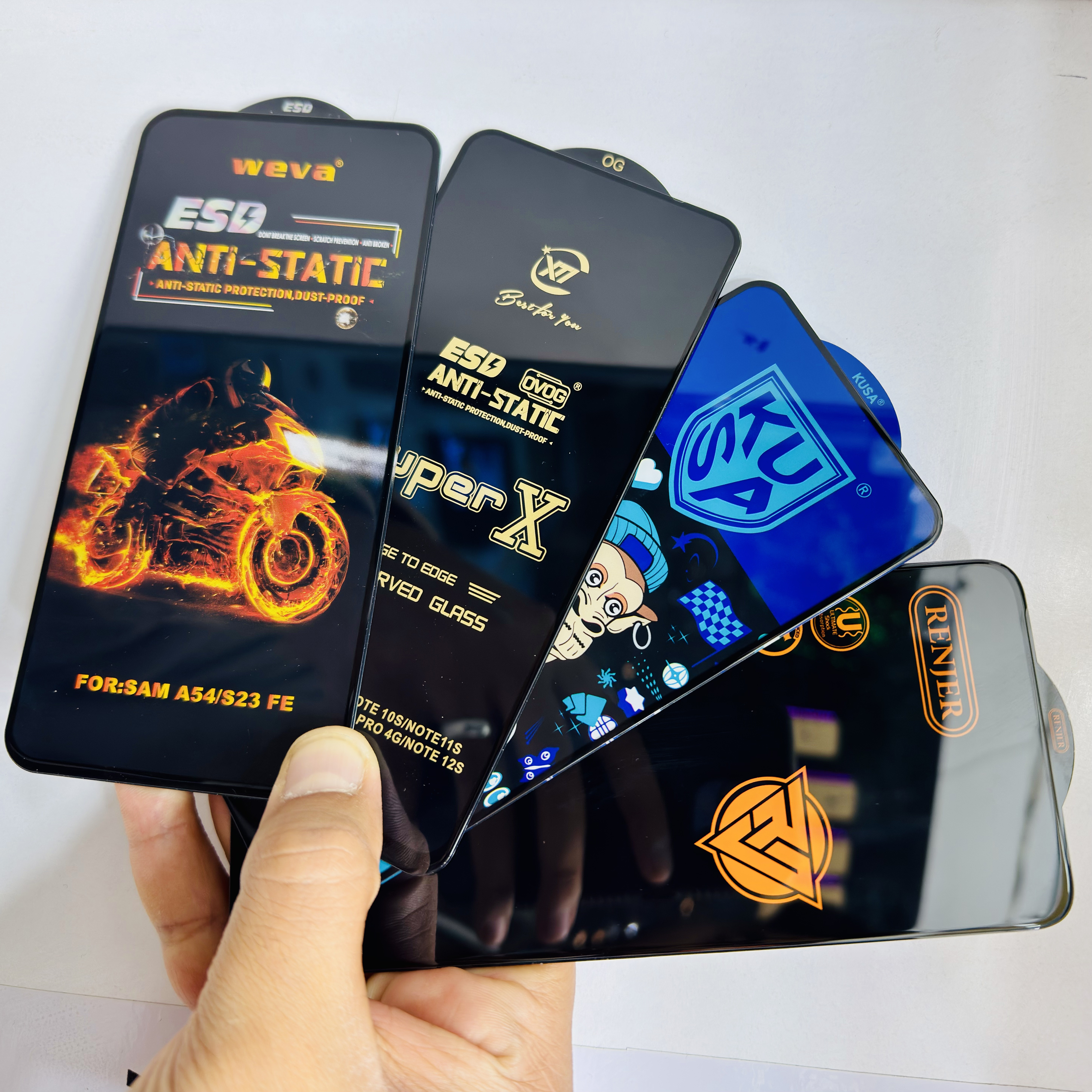 محافظ صفحه نمایش شیشه ای انتی استاتیک مناسب برای گوشی موبایل سامسونگ مدل A10s