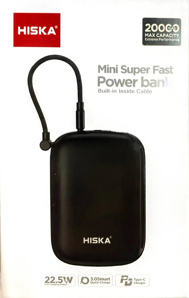 پاور بانک هیسکا 20,000 سه خروجی شارژ سریع 22.5 وات مدل HP-229PD